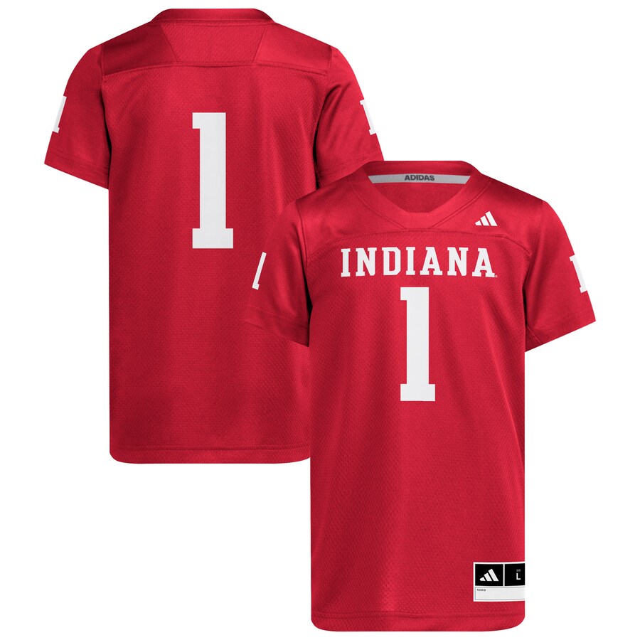 Youth adidas #1 Crimson Indiana Hoosiers Replica Jersey - Ujersey