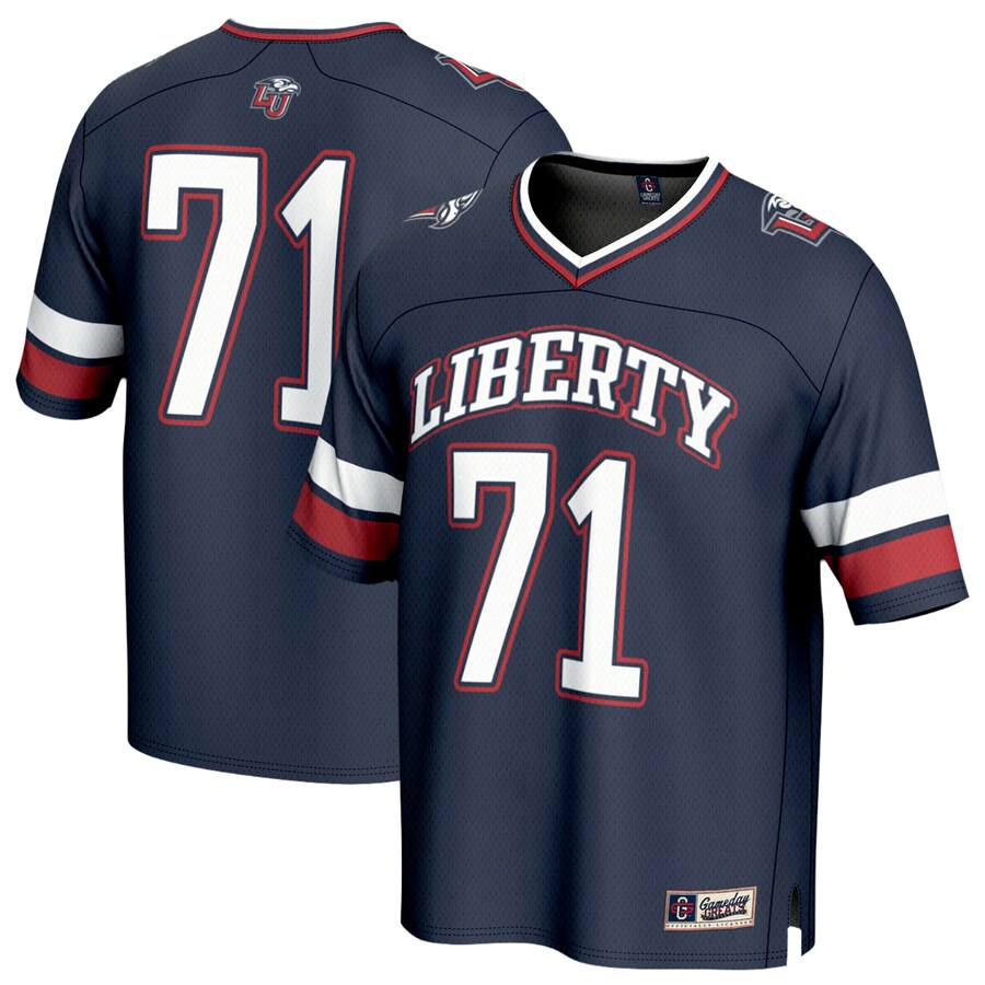 Unisex GameDay Greats #71 Navy Liberty Flames Lightweight Football Fashion Jersey - Ujersey