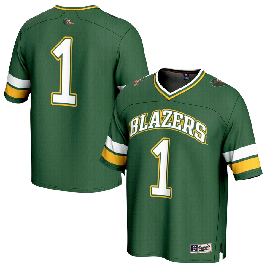 Youth GameDay Greats #1 Green UAB Blazers Lightweight Football Fashion Jersey - Ujersey