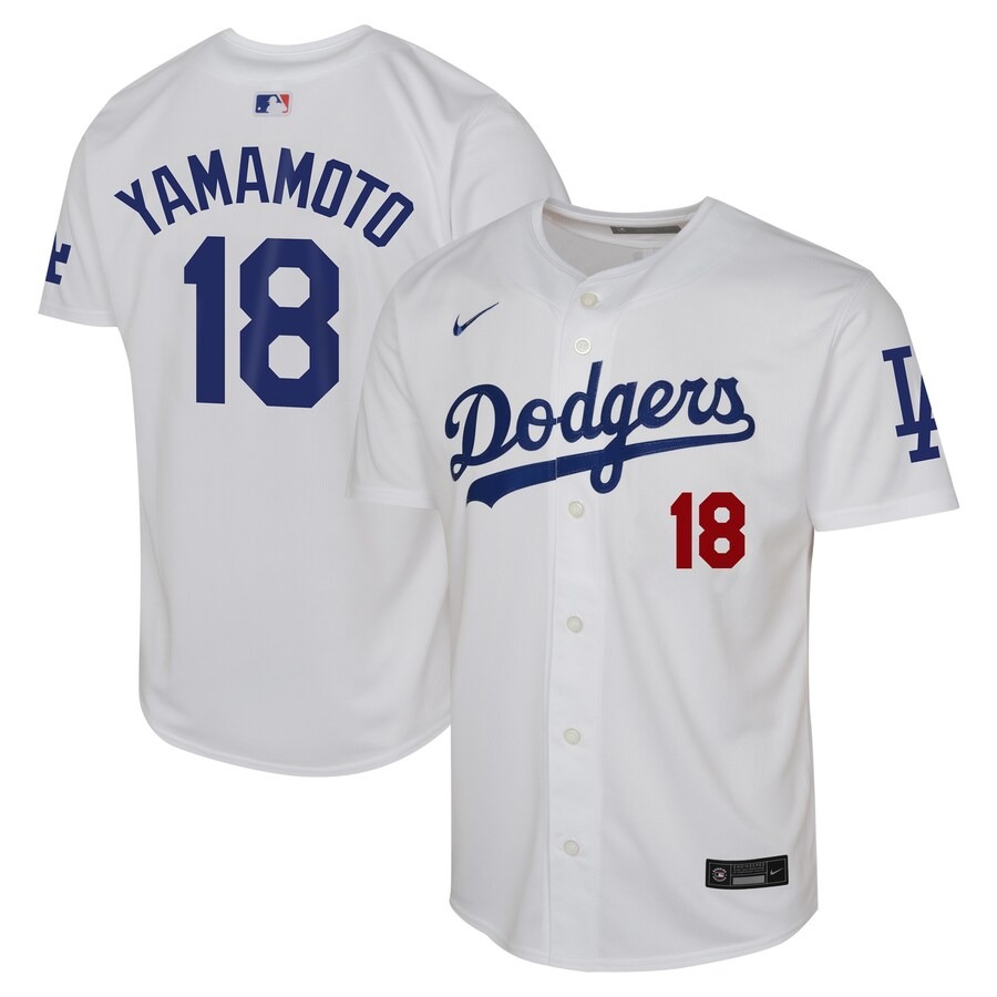 Youth Los Angeles Dodgers Yoshinobu Yamamoto Nike White Home Limited Player Jersey - Ujersey
