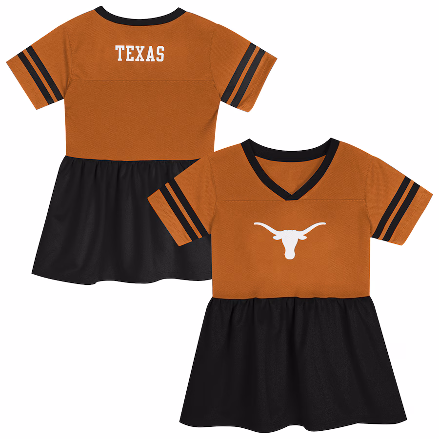 Girls Preschool Outerstuff Texas Orange/Black Texas Longhorns Stadium Lights Fashion Jersey Dress - Ujersey