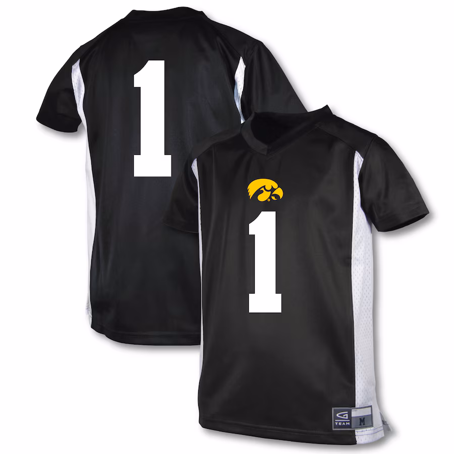 Youth Garb #1 Black Iowa Hawkeyes Football Jersey - Ujersey