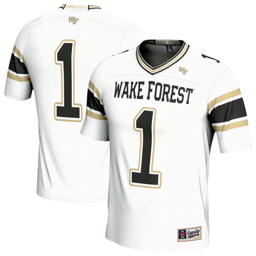 Unisex GameDay Greats #1 White Wake Forest Demon Deacons Lightweight Football Fashion Jersey - Ujersey