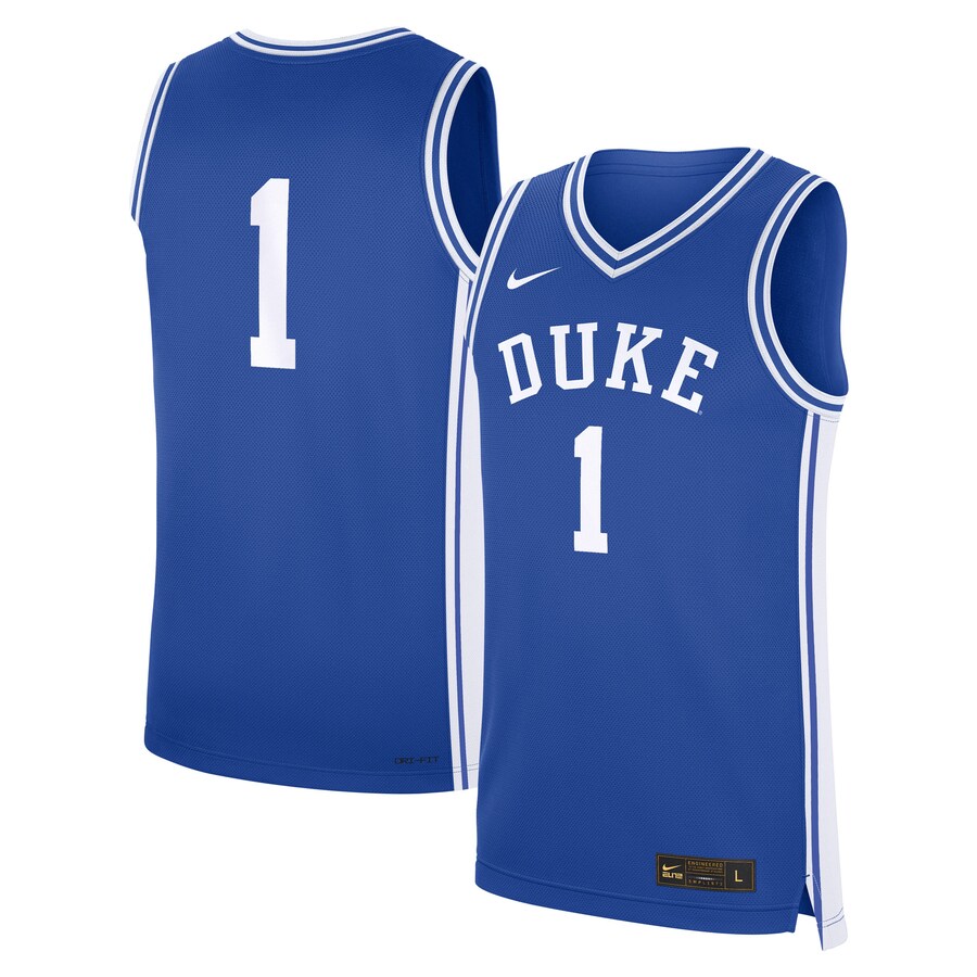 Men's Nike #1 Royal Duke Blue Devils Road Replica Jersey - Ujersey