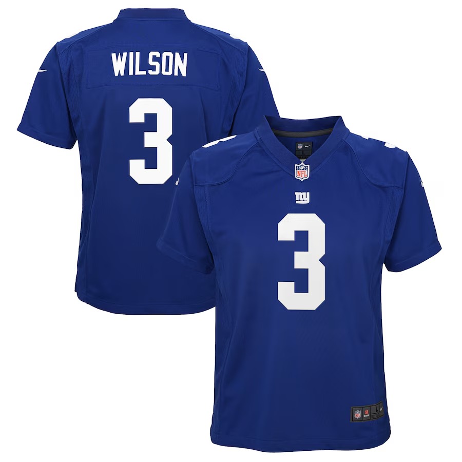 Youth New York Giants Russell Wilson Nike Royal Game Jersey - Ujersey