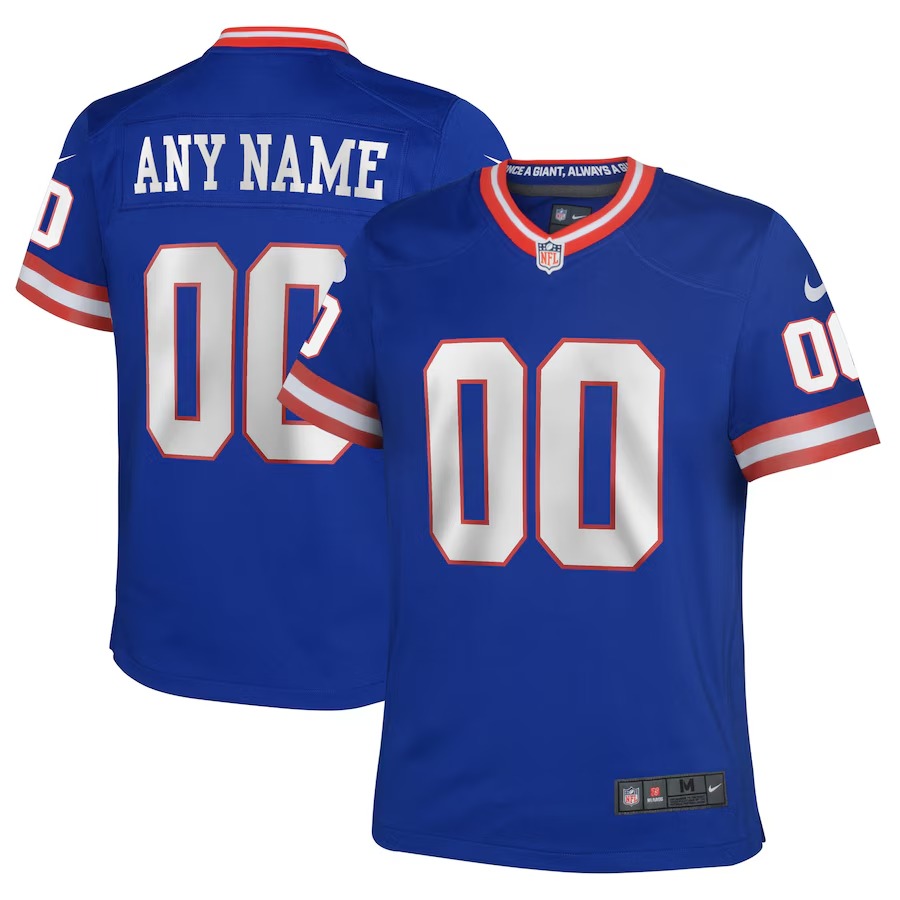 Youth New York Giants Nike Royal Classic Custom Game Jersey - Ujersey