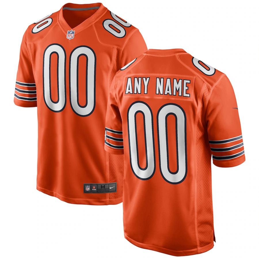 Youth Chicago Bears Nike Orange Alternate Custom Game Jersey - Ujersey