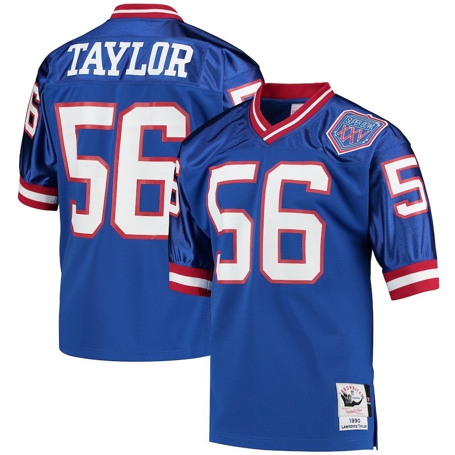 Men's New York Giants 1990 Lawrence Taylor Mitchell & Ness Royal Authentic Throwback Retired Player Jersey - Ujersey