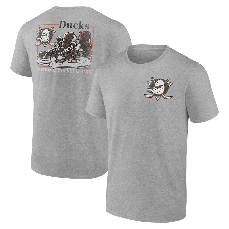 Men's Anaheim Ducks Heather Gray Glory Skates T-Shirt - Ujersey