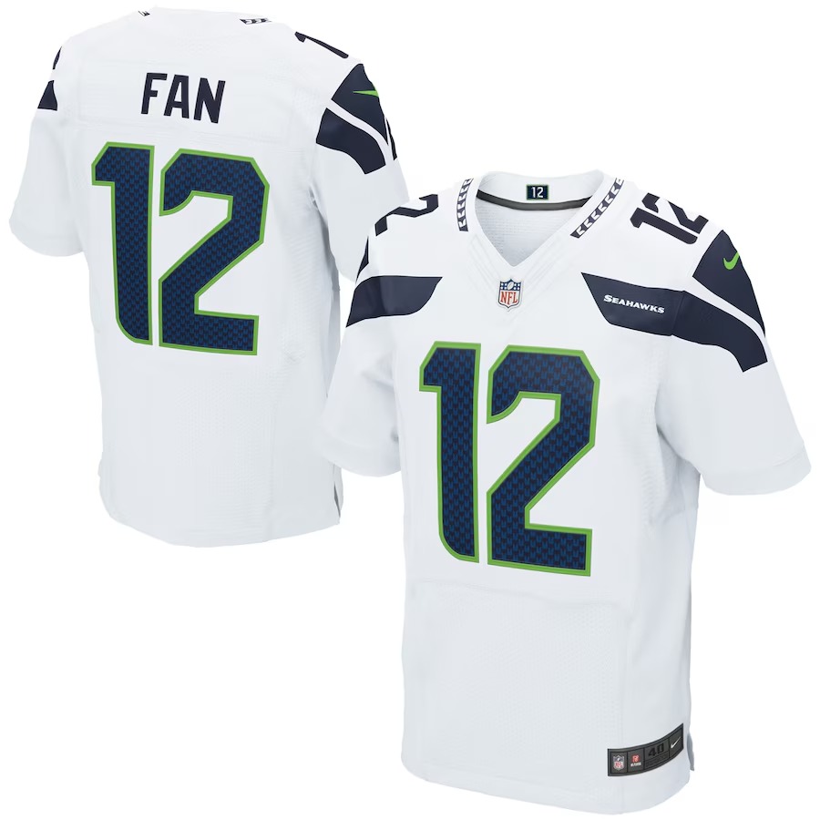 Mens Seattle Seahawks 12s Nike White Elite Jersey - Ujersey