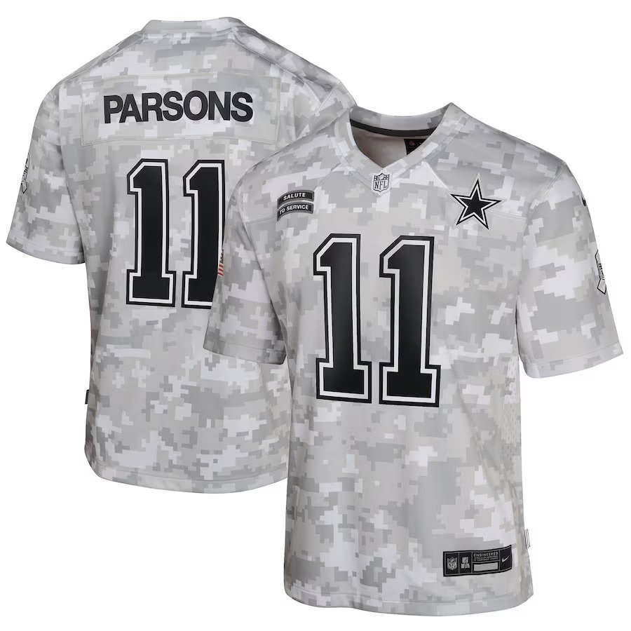 Youth Dallas Cowboys Micah Parsons Nike Arctic Camo 2024 Salute to Service Game Jersey - Ujersey