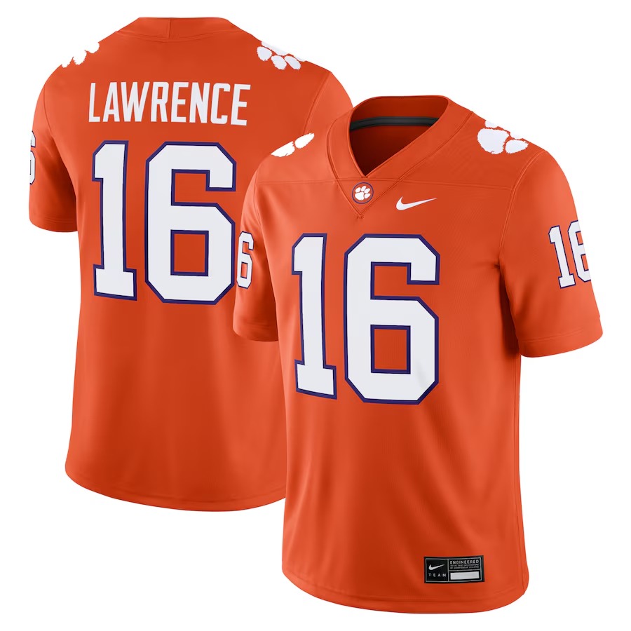 Trevor Lawrence Clemson Tigers Nike Alumni Game Jersey - Orange - Ujersey