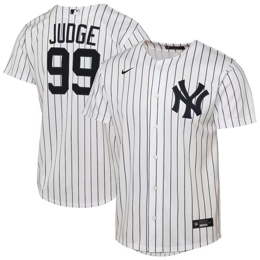 Youth New York Yankees Aaron Judge Nike White Home Replica Player Jersey - Ujersey