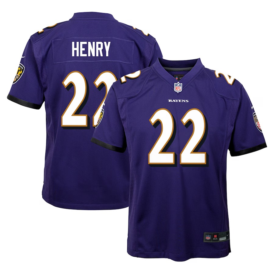 Youth Baltimore Ravens Derrick Henry Nike Purple Team Player Game Jersey - Ujersey