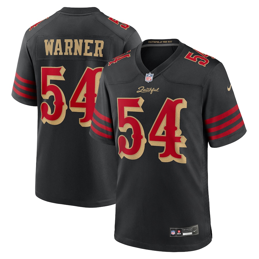 Men's San Francisco 49ers Fred Warner Nike Black 2025 Rivalries Collection Game Jersey - Ujersey
