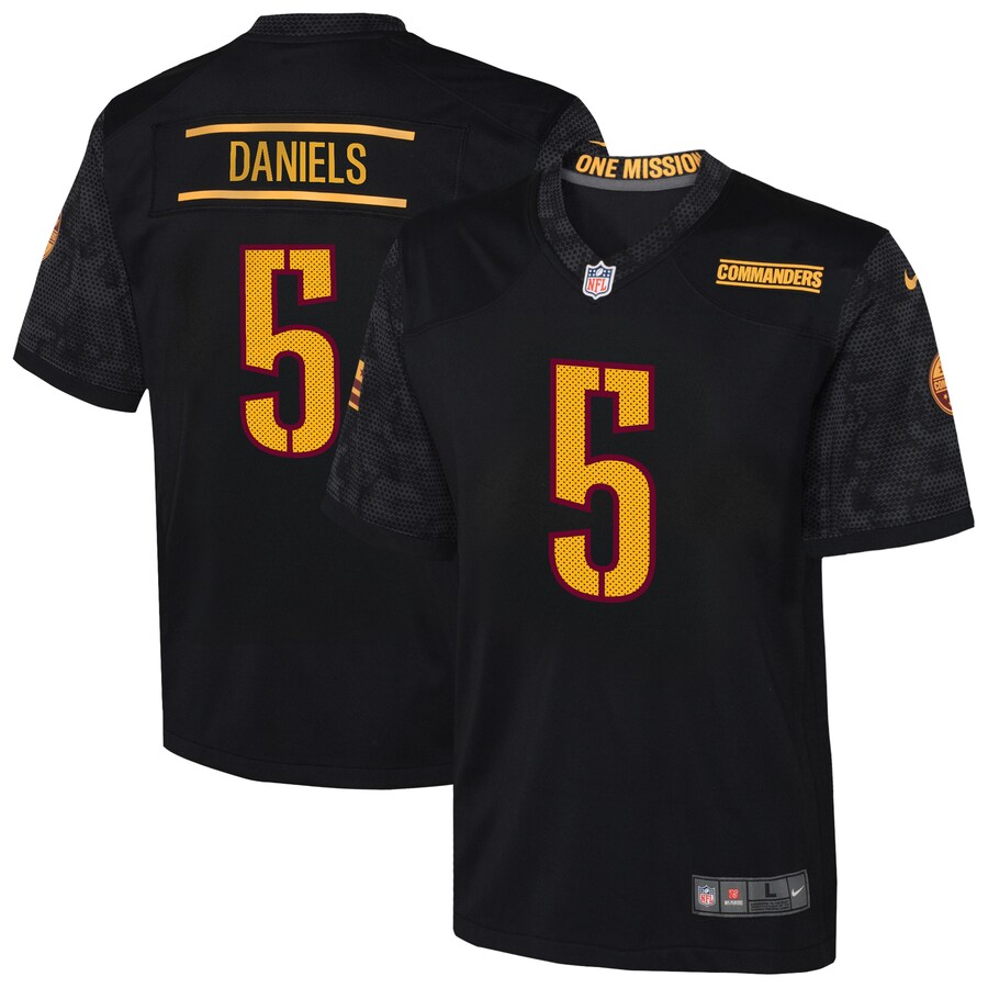 Youth Washington Commanders Jayden Daniels Nike Black Alternate Game Jersey - Ujersey