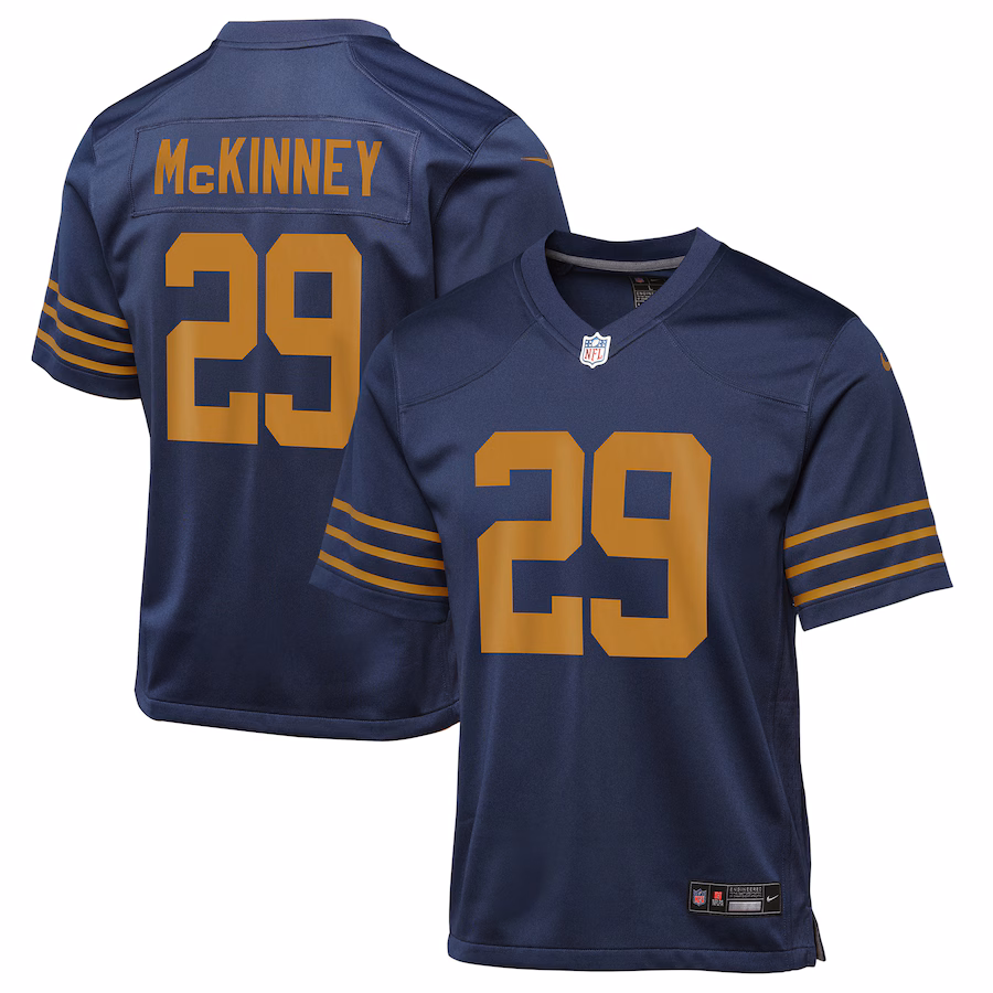 Youth Green Bay Packers Xavier McKinney Nike Navy The 1923 Classic Game Jersey - Ujersey