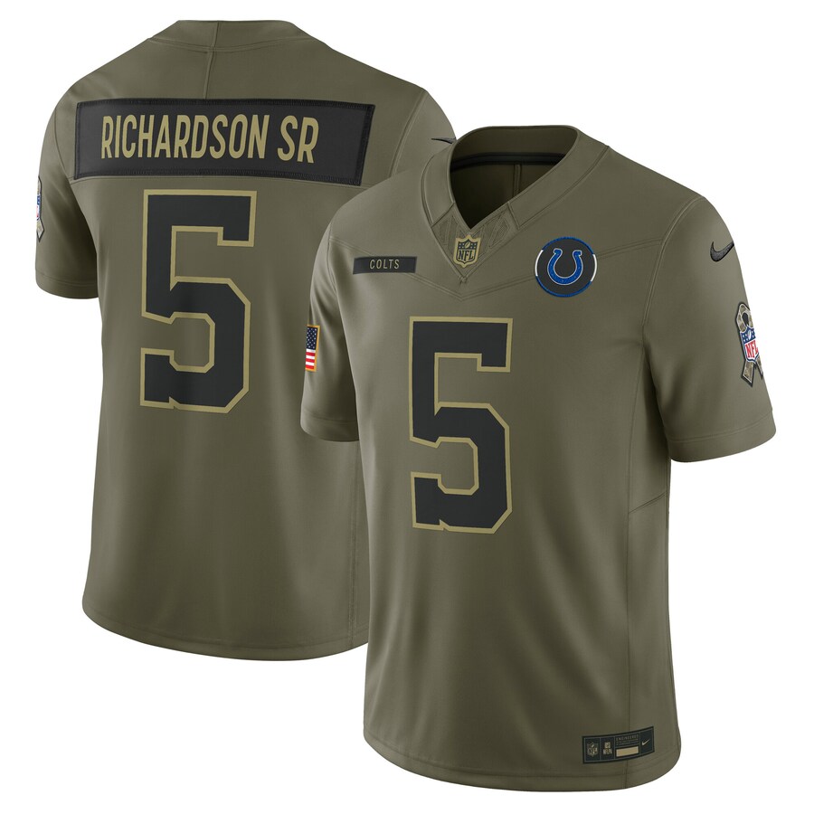 Men's Indianapolis Colts Anthony Richardson Sr. Nike Olive 2025 Salute to Service Limited Jersey - Ujersey