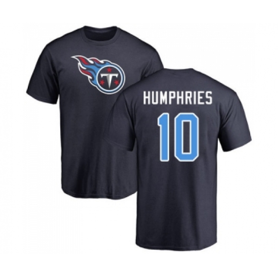 Football Tennessee Titans #10 Adam Humphries Navy Blue Name & Number Logo T-Shirt - Ujersey