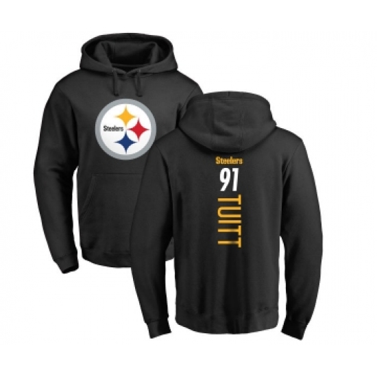Football Pittsburgh Steelers #91 Stephon Tuitt Black Backer Pullover Hoodie - Ujersey