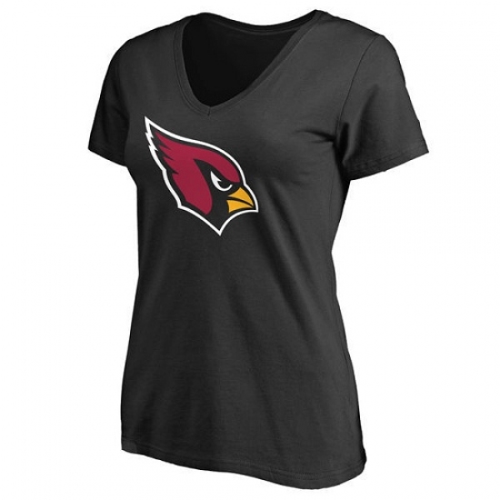 NFL Women Arizona Cardinals Black Primary Team Logo Slim Fit T-Shirt - Ujersey