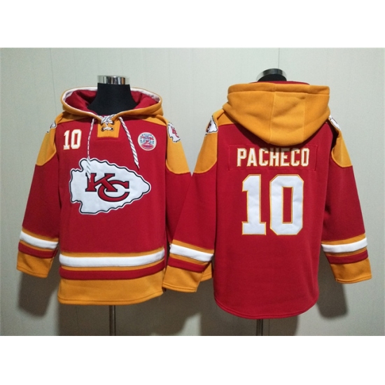 Men's Kansas City Chiefs #10 Isiah Pacheco Red Ageless Must-Have Lace-Up Pullover Hoodie - Ujersey