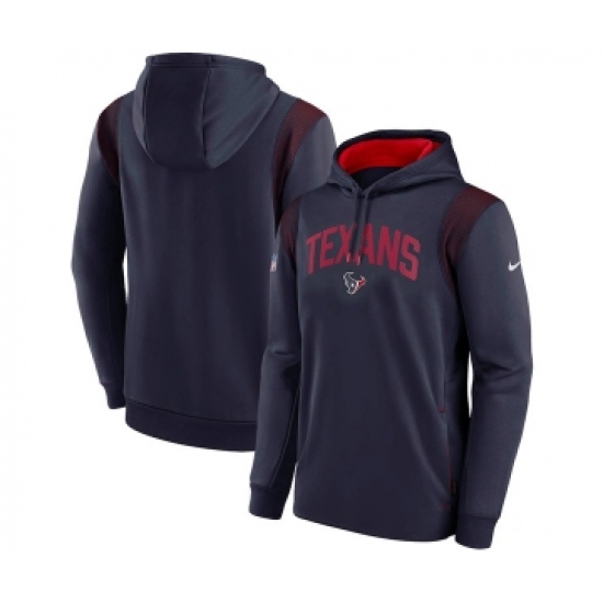 Mens Houston Texans Navy Sideline Stack Performance Pullover Hoodie - Ujersey
