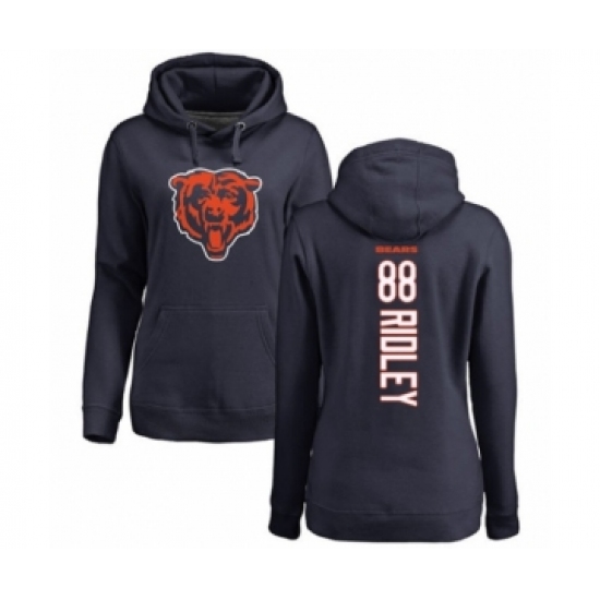 Football Women's Chicago Bears #88 Riley Ridley Navy Blue Backer Pullover Hoodie - Ujersey