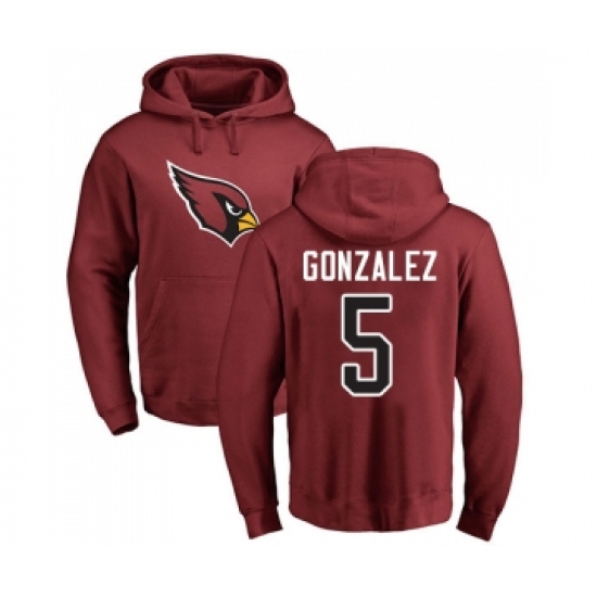 Football Arizona Cardinals #5 Zane Gonzalez Maroon Name & Number Logo Pullover Hoodie - Ujersey