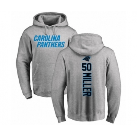 Football Carolina Panthers #50 Christian Miller Ash Backer Pullover Hoodie - Ujersey