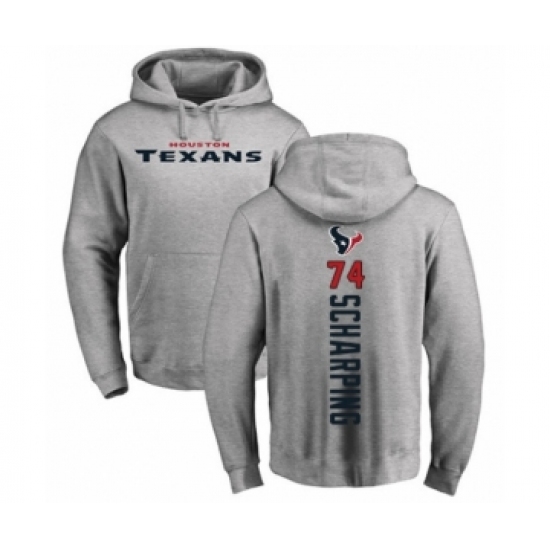 Football Houston Texans #74 Max Scharping Ash Backer Pullover Hoodie - Ujersey