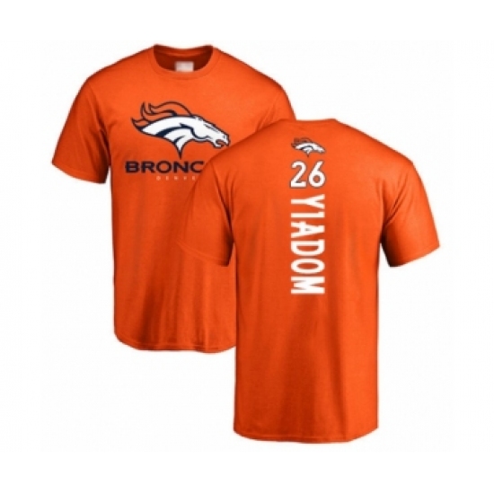Football Denver Broncos #26 Isaac Yiadom Orange Backer T-Shirt - Ujersey