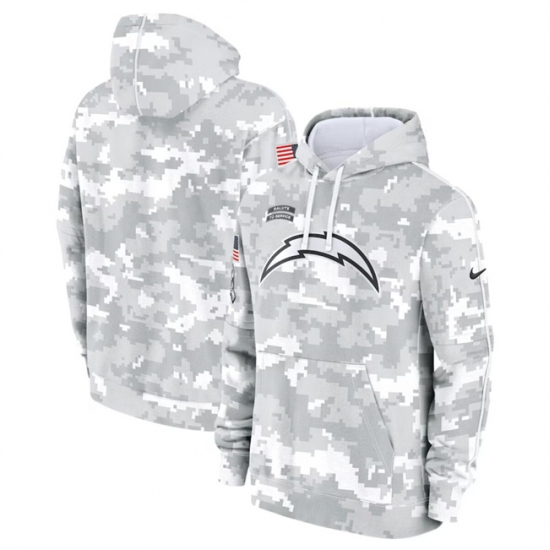 Men's Los Angeles Chargers 2024 Arctic Camo Salute To Service Club Fleece Pullover Hoodie - Ujersey