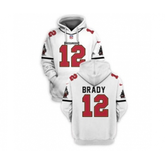 Men's Tampa Bay Buccaneers #12 Tom Brady 2021 White Pullover Football Hoodie - Ujersey
