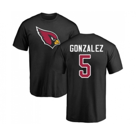 Football Arizona Cardinals #5 Zane Gonzalez Black Name & Number Logo T-Shirt - Ujersey
