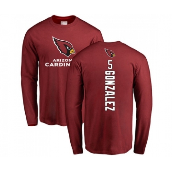 Football Arizona Cardinals #5 Zane Gonzalez Maroon Backer Long Sleeve T-Shirt - Ujersey