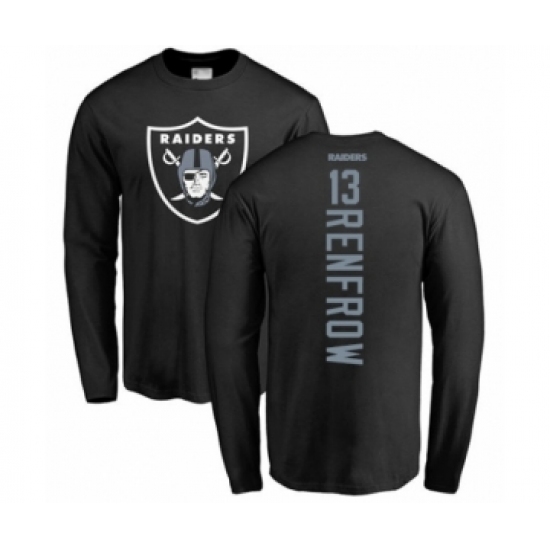 Football Oakland Raiders #13 Hunter Renfrow Black Backer Long Sleeve T-Shirt - Ujersey