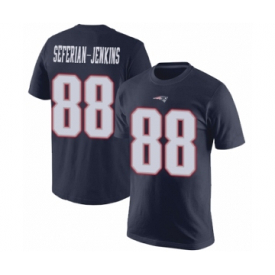Football New England Patriots #88 Austin Seferian-Jenkins Navy Blue Rush Pride Name & Number T-Shirt - Ujersey