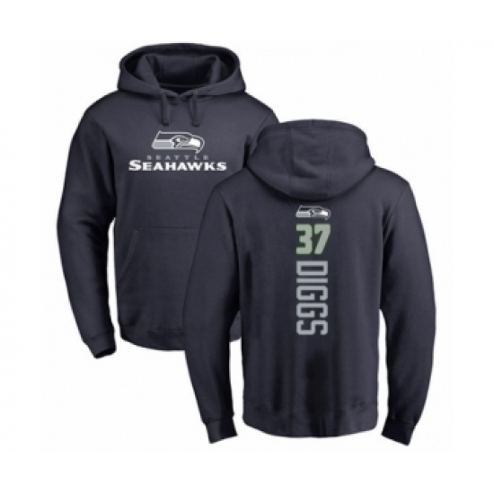 Football Seattle Seahawks #37 Quandre Diggs Navy Blue Backer Pullover Hoodie - Ujersey