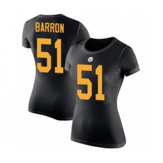 Women's Pittsburgh Steelers #51 Mark Barron Black Rush Pride Name & Number T-Shirt - Ujersey