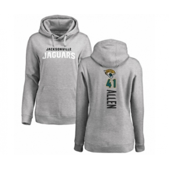 Football Women's Jacksonville Jaguars #41 Josh Allen Ash Backer Pullover Hoodie - Ujersey