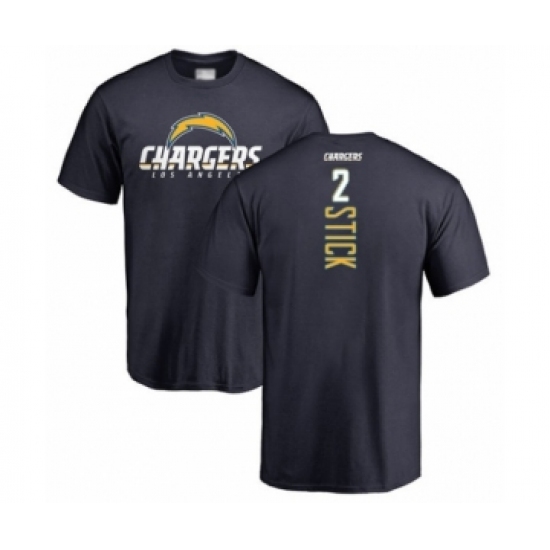 Football Los Angeles Chargers #2 Easton Stick Navy Blue Backer T-Shirt - Ujersey