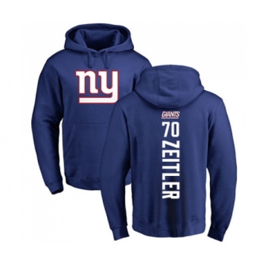 Football New York Giants #70 Kevin Zeitler Royal Blue Backer Pullover Hoodie - Ujersey