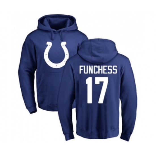 Football Indianapolis Colts #17 Devin Funchess Royal Blue Name & Number Logo Pullover Hoodie - Ujersey