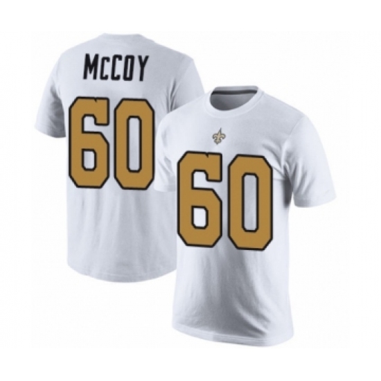 Football New Orleans Saints #60 Erik McCoy White Rush Pride Name & Number T-Shirt - Ujersey
