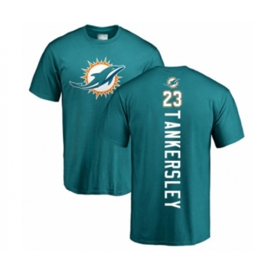 Football Miami Dolphins #23 Cordrea Tankersley Aqua Green Backer T-Shirt - Ujersey