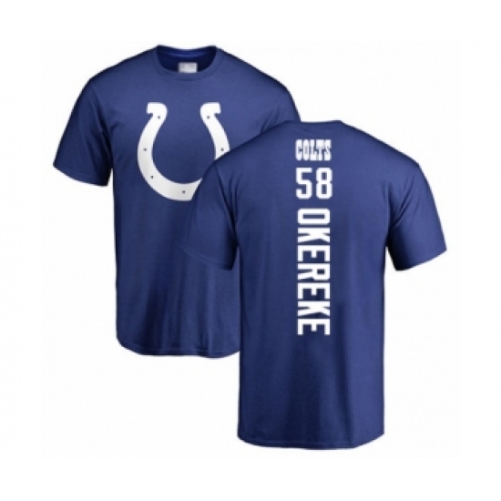 Football Indianapolis Colts #58 Bobby Okereke Royal Blue Backer T-Shirt - Ujersey