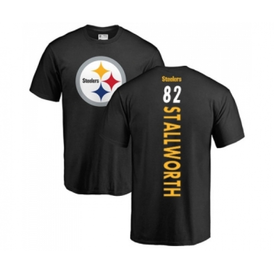 Football Pittsburgh Steelers #82 John Stallworth Black Backer T-Shirt - Ujersey