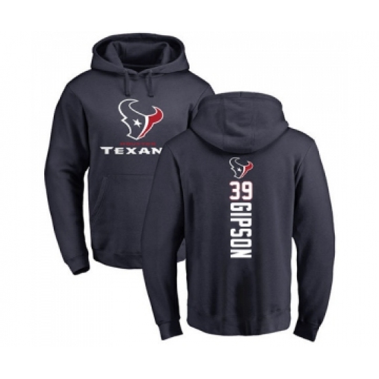 Football Houston Texans #39 Tashaun Gipson Navy Blue Backer Pullover Hoodie - Ujersey