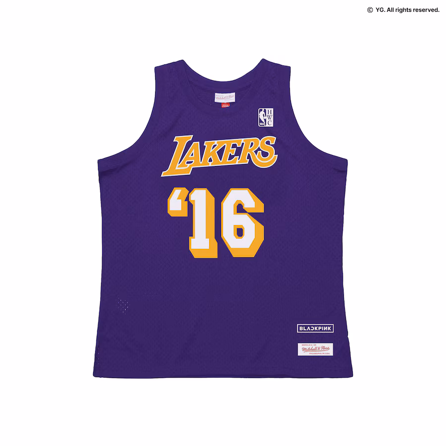 Men's Los Angeles Lakers Mitchell & Ness x BLACKPINK Purple Hardwood Classics Swingman Jersey - Limited Edition - Ujersey
